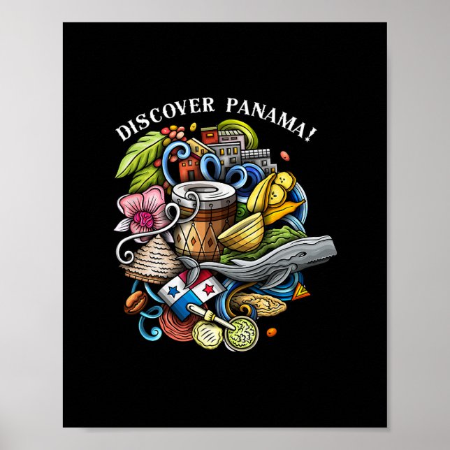 Upptäck Panama Semester Souvenir Resa  Poster (Framsidan)