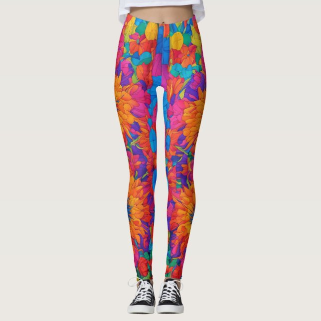 Upptäck Psychedelic Bliss: Handla unika förband Leggings (Framsida)