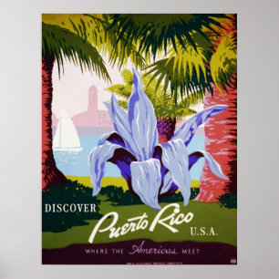 Upptäck Puerto Rico U.S.A. Poster