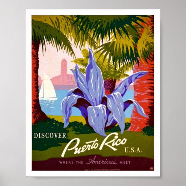 Upptäck Puerto Rico Vintage Poster (Framsidan)
