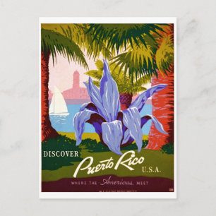 Upptäck resning, Puerto Rico-historik Vykort