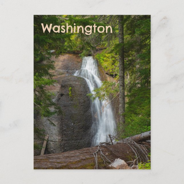 Upptäck vackra Washington Langfield Falls Vykort (Framsida)