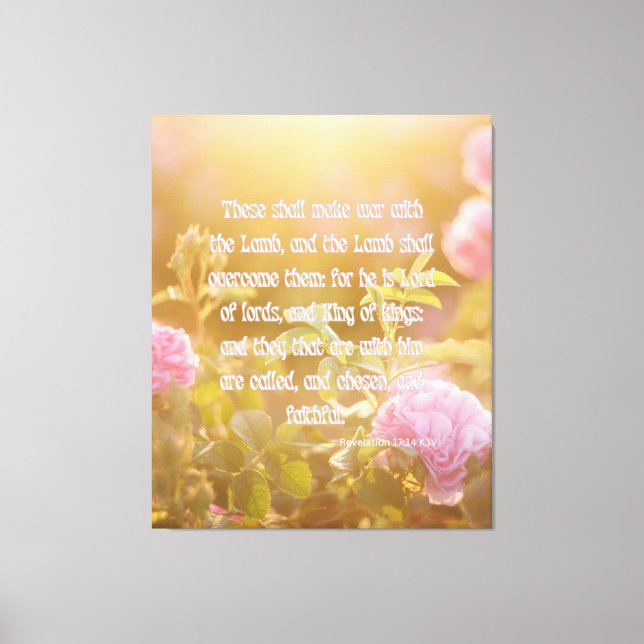 Upptäckt 17:14 Bible Verse KJV Pic Wall Art Canvastryck (Framsida)