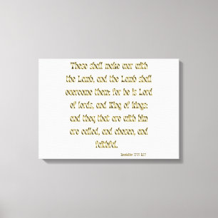Upptäckt 17:14 Bible Verse KJV Wall Art Canvastryck