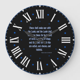 Upptäckt 17:14 KJV Bible Verse Roman Numeral Stor Klocka