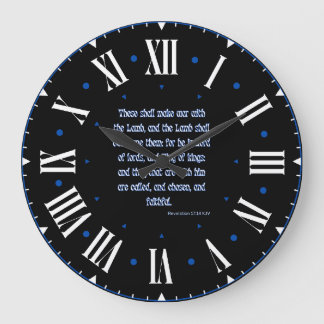 Upptäckt 17:14 KJV Bible Verse Roman Numeral Stor Klocka