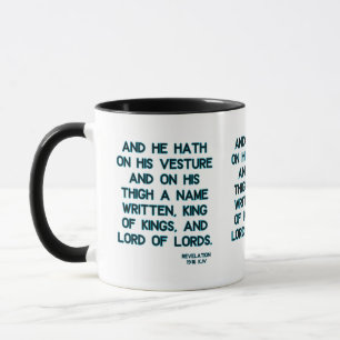 Upptäckt 19:16 KJV bibel verse tvåton Mugg