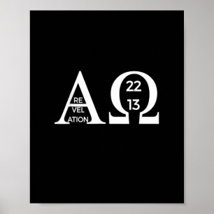 Upptäckt 2213 Alpha Omega T-Shirt Bible Christia Poster