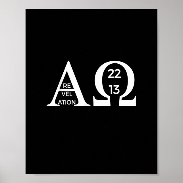 Upptäckt 2213 Alpha Omega T-Shirt Bible Christia Poster (Framsidan)