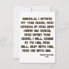 Upptäckt 3:20 KJV bibelskript Hälsning Kort