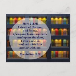 Upptäckt 3:20-ställ vid dörr och knä vykort