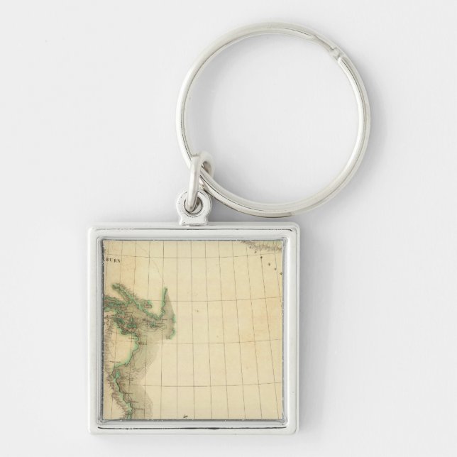 Upptäckt av Boreales 9 Fyrkantig Silverfärgad Nyckelring (Framsidan)