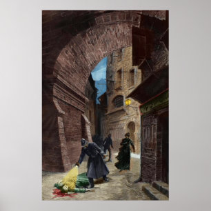 Upptäckt av ett offer för Jack av Ripper Poster