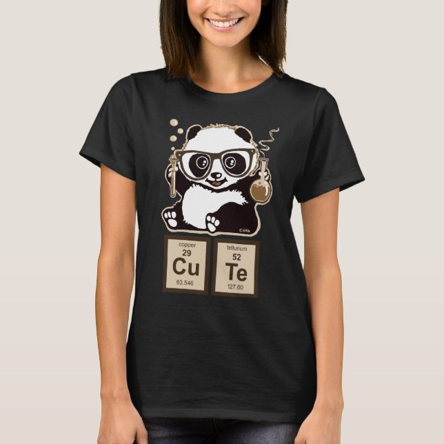 Upptäckt gulligt för kemi panda tee shirt (Framsida)
