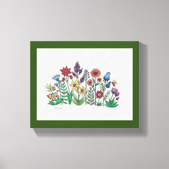 Upptäckt Kanvastryck med fet blommor (Framsida)