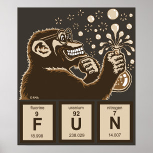 Upptäckt roligt för kemi apa poster