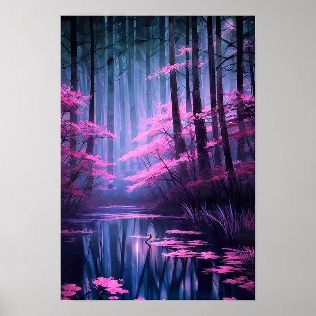 Upptäckt Rosa Flora Gömt Splendor Poster (Framsidan)