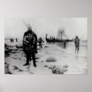 Upptäckten av Amerika av Leif Eriksson Poster