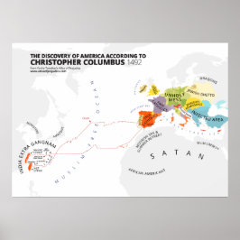 Upptäckten av Amerika enligt Columbus Poster