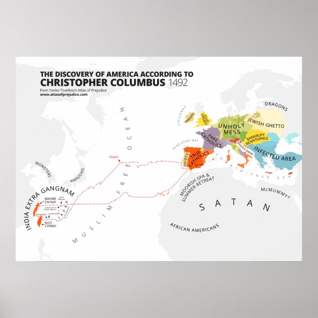 Upptäckten av Amerika enligt Columbus Poster (Framsidan)