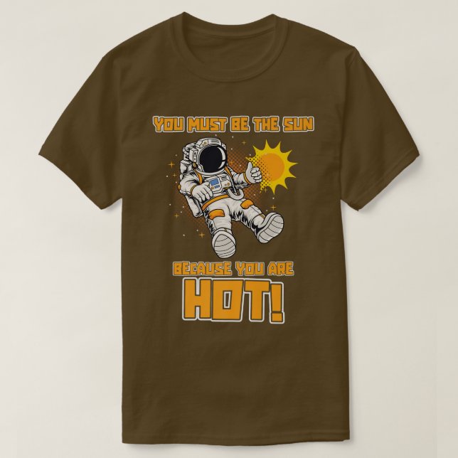 Upptäcktsdati för utsugning av Sol astronaut T Shirt (Design framsida)