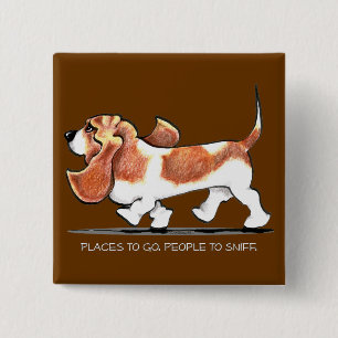 Upptagen Bassethund Knapp