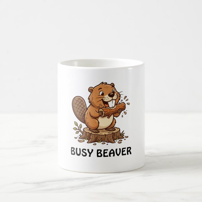 Upptagen bäver kaffemugg (Center)