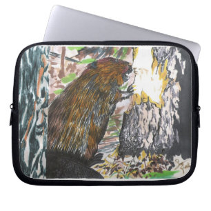 Upptagen bäver laptop sleeve
