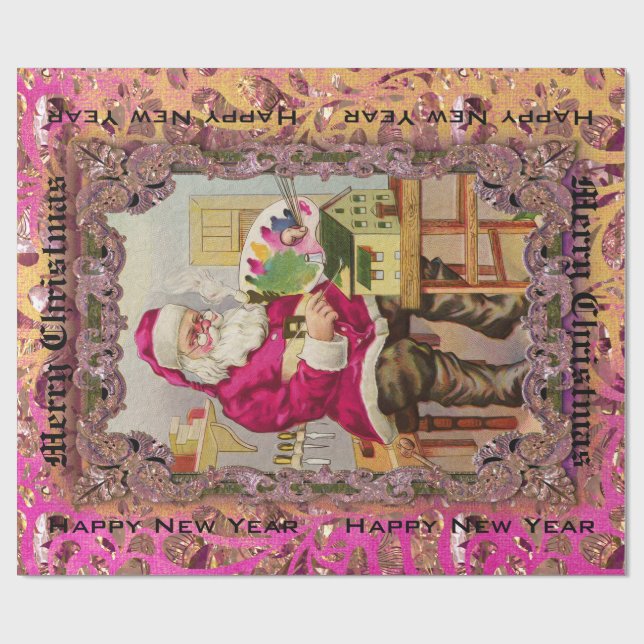 Upptagen stor Santa Victorian Presentpapper (Platt)