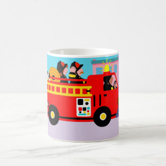 Upptaget avfyra lastbilen kaffemugg