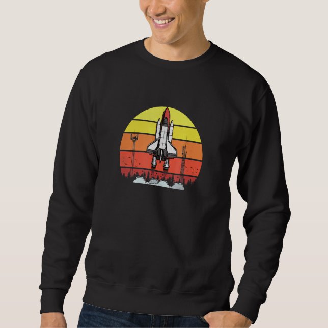 Upptagning av raketer - Retro Design Lång Ärmad Tröja (Framsida)