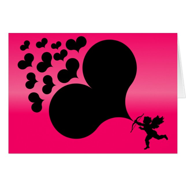 Upptagningshjärtor för cupid-tagning hälsningskort (Framsidan Horizontal)