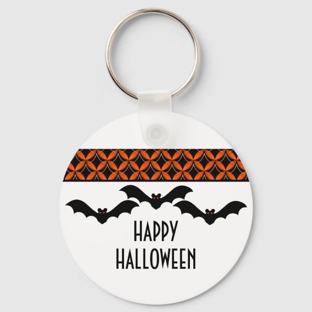 Upptown Glam Fladdermöss Halloween Keychain Nyckelring (Framsida)