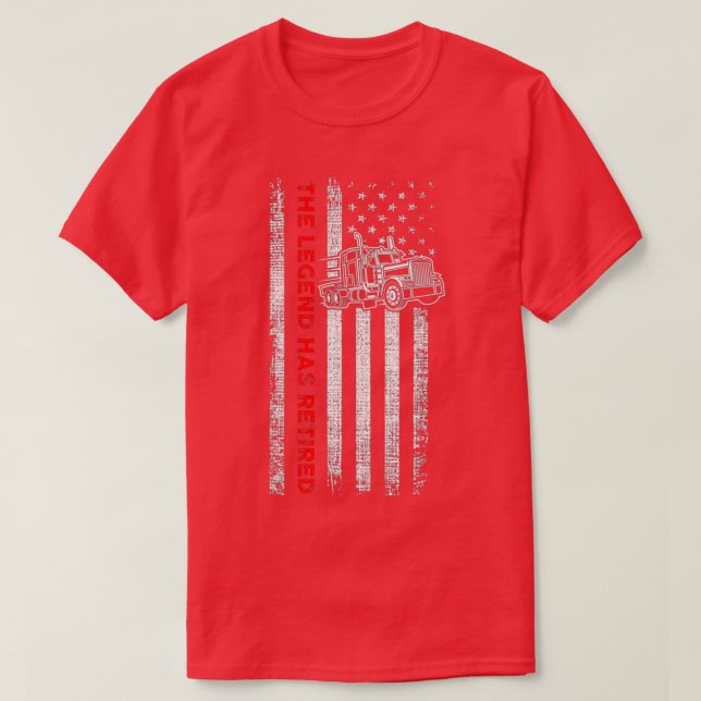 Upptrött Lastbil-drivrutin Patriotic Trucker Ameri T Shirt (Design framsida)