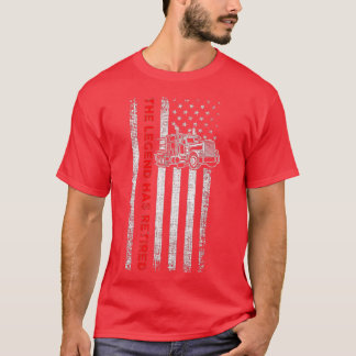 Upptrött Lastbil-drivrutin Patriotic Trucker Ameri T Shirt