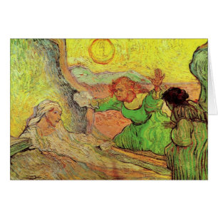Uppväckandet av Lazarus av Vincent van Gogh-kort Hälsningskort