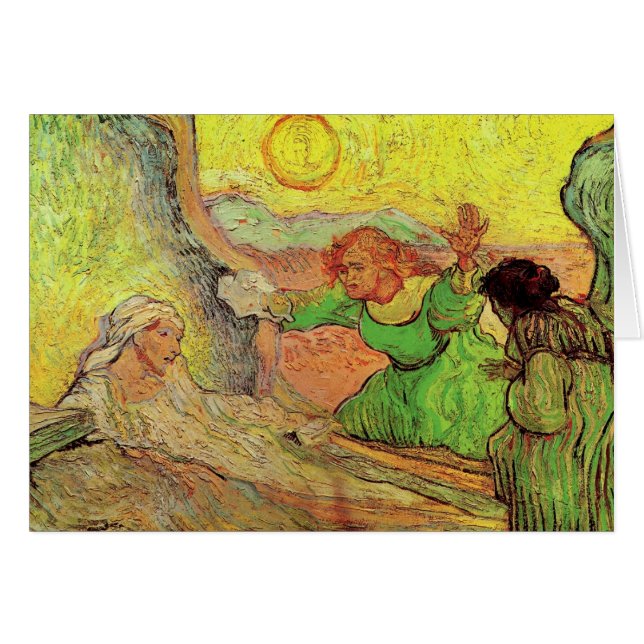 Uppväckandet av Lazarus av Vincent van Gogh-kort Hälsningskort (Framsidan Horizontal)
