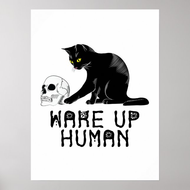 Uppvakna människor - luddig katt med hull poster (Framsidan)