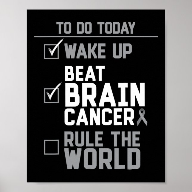Uppvakta Beat Brain Cancer Regel i världen Poster (Framsidan)
