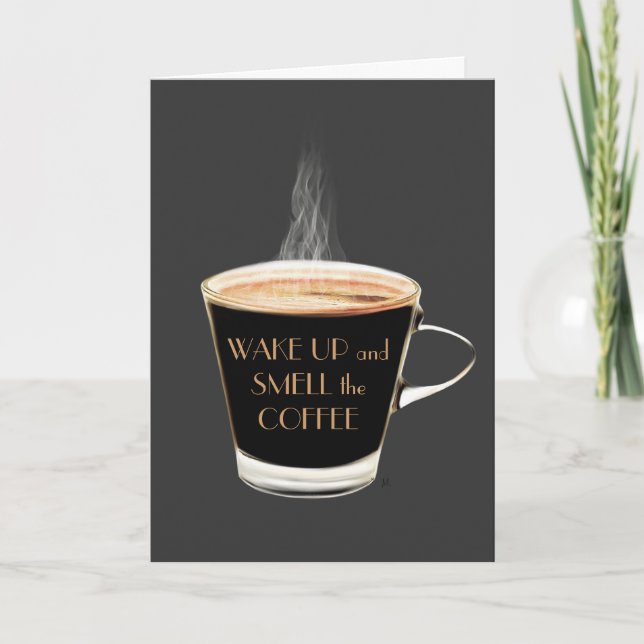 Uppvakta födelsekortet för kaffe kort (Framsida)