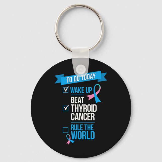 Uppvakta Thyroid Cancer Regel i världen Nyckelring (Framsida)