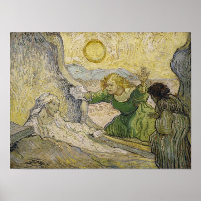 Uppvärdering av Lazarus (efter Rembrandt) Van Gogh Poster (Framsidan)