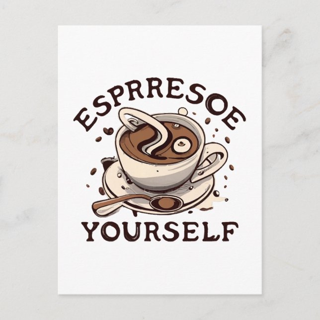 Uppvärm dig med espresso vykort (Framsida)