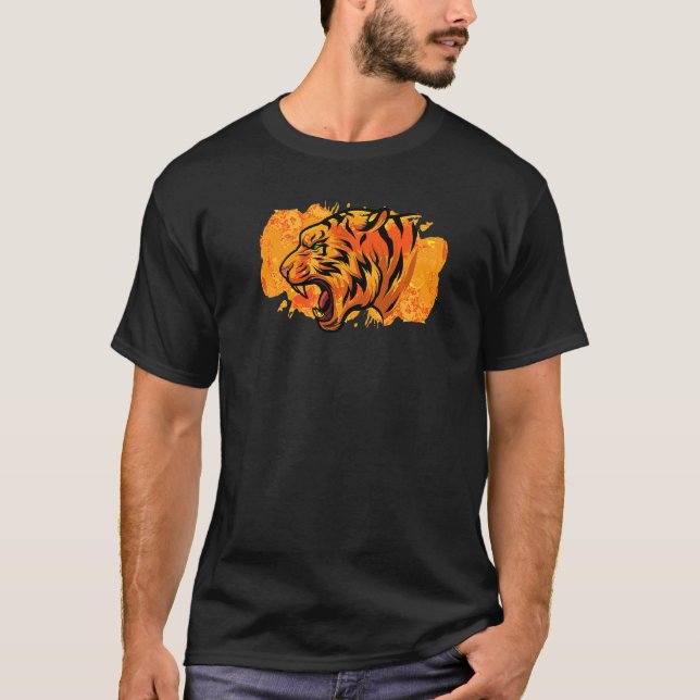 Uppvärmd tigeröverstrykningspunkt Abstrakt Färgful T Shirt (Framsida)