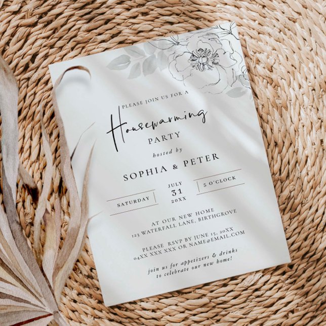 Uppvärmning av botaniskt Illustration House Inbjudningar (Skapare uppladdad)