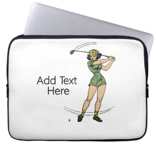 Uppvärmning av Golf Dam Golfer Laptop Fodral