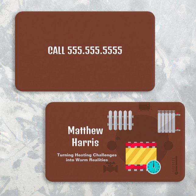 Uppvärmning Ingenjör Visitkort (Heating Engineer Business Cards)