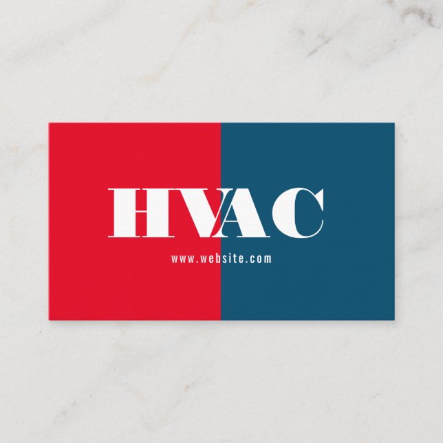 Uppvärmning och kylning, HVAC-verksamhet i Luft Visitkort (Framsida)