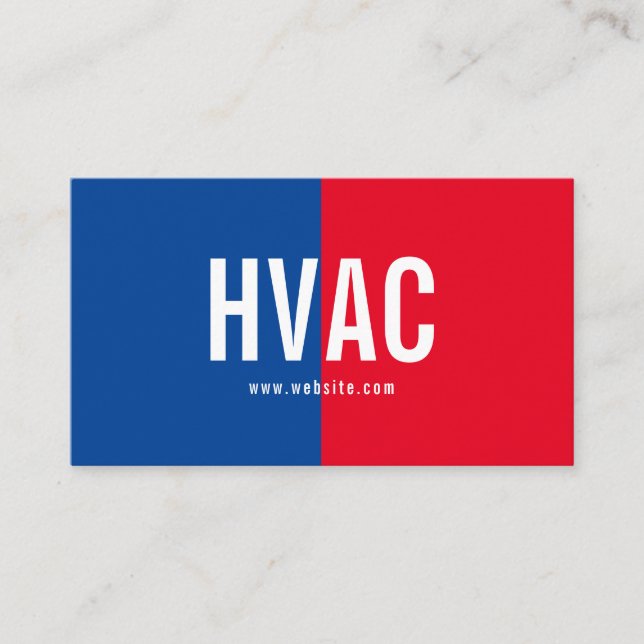 Uppvärmning och kylning, HVAC-verksamhet i Luft Visitkort (Framsida)