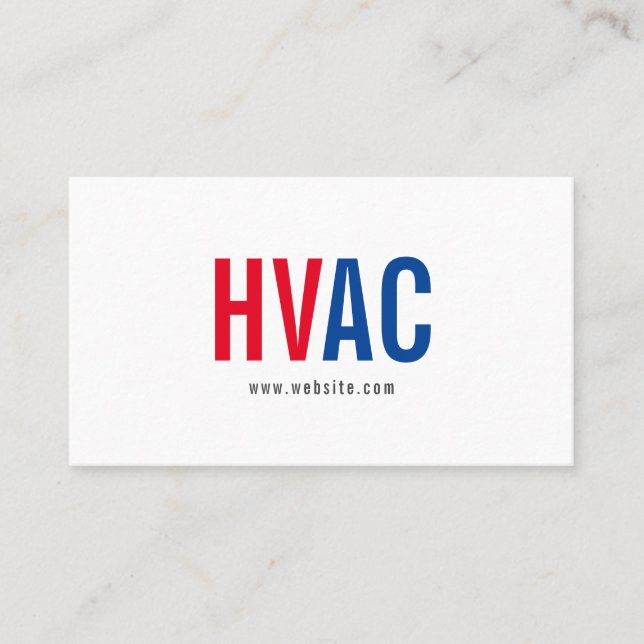 Uppvärmning och kylning, HVAC-verksamhet i Luft Visitkort (Framsida)